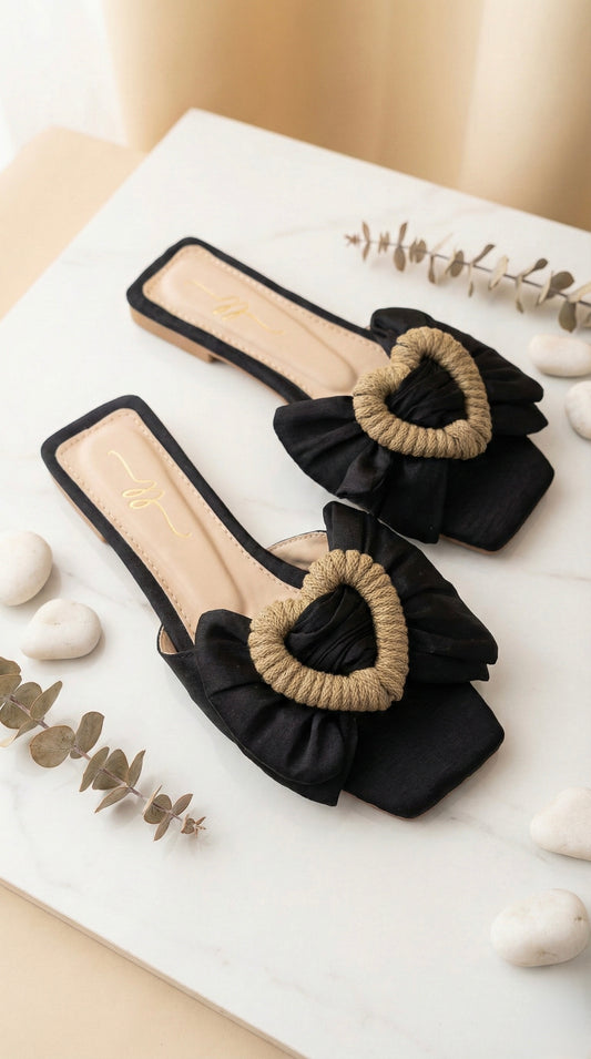 Heart 1 Black Sandal
